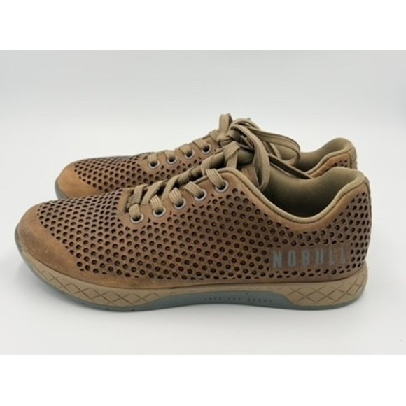 NOBULL Perforated Leather Training Shoes Mens 6.5 Womens 8 Sand Tan Low Top main image 5